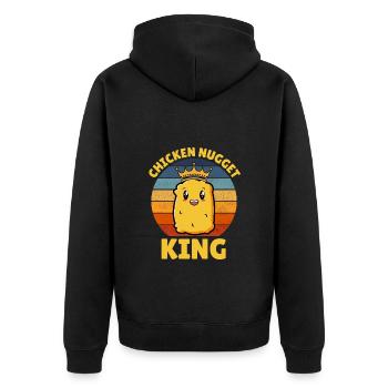Chicken Nugget King Geburtstag Fast Food Lustig - Unisex Premium Bio Zip Hoodie - Schwarz - Hinten - Nico (187cm)