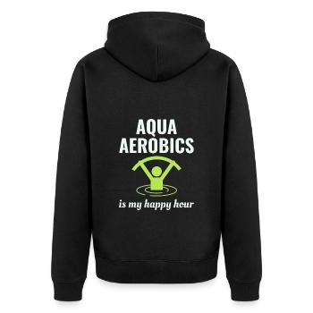 Water aerobics Aquatic fitness Aqua Exercise - Unisex Premium Organic Zip Hoodie - black - Back - Nico (187cm)