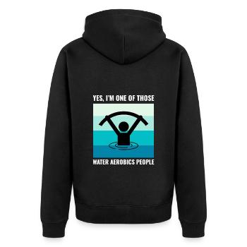 Water aerobics Aquatic fitness Aqua Exercise - Unisex Premium Organic Zip Hoodie - black - Back - Nico (187cm)