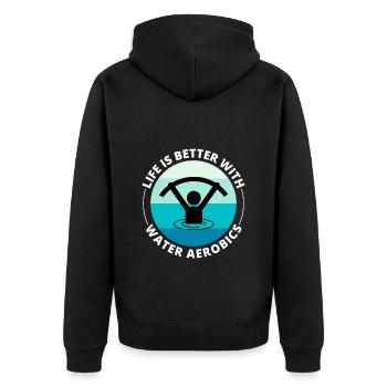 Aquagym Fitness aquatique Aqua Exercice - Veste à capuche bio Premium Unisexe - noir - Dos - Nico (187cm)