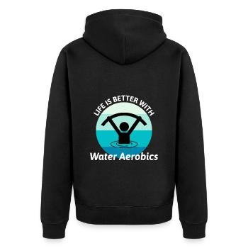 Aquagym Fitness aquatique Aqua Exercice - Veste à capuche bio Premium Unisexe - noir - Dos - Nico (187cm)