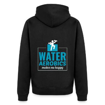 Water aerobics Aquatic fitness Aqua Exercise - Unisex Premium Organic Zip Hoodie - black - Back - Nico (187cm)