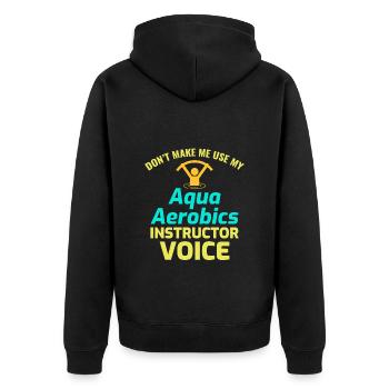 Water aerobics Aquatic fitness Aqua Exercise - Unisex Premium Organic Zip Hoodie - black - Back - Nico (187cm)