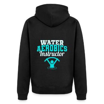 Water Aerobics Instructor Aquatic fitness Trainer - Unisex Premium Organic Zip Hoodie - black - Back - Nico (187cm)
