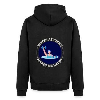 Water aerobics Aquatic fitness Aqua Exercise - Unisex Premium Organic Zip Hoodie - black - Back - Nico (187cm)