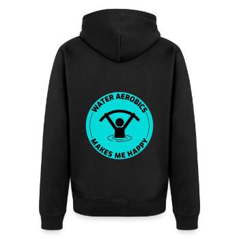 Water aerobics Aquatic fitness Aqua Exercise - Unisex Premium Organic Zip Hoodie - black - Back - Nico (187cm)