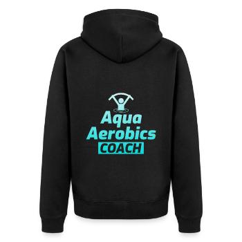 Water Aqua Aerobics Coach Aquatic fitness Trainer - Unisex Premium Organic Zip Hoodie - black - Back - Nico (187cm)