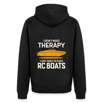 Rc Boat Racing Electric Powerboat Speedboat Race - Unisex Premium Organic Zip Hoodie - black - Back - Nico (187cm)