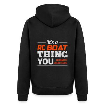 Rc Boat Racing Electric Powerboat Speedboat Race - Unisex Premium Organic Zip Hoodie - black - Back - Nico (187cm)