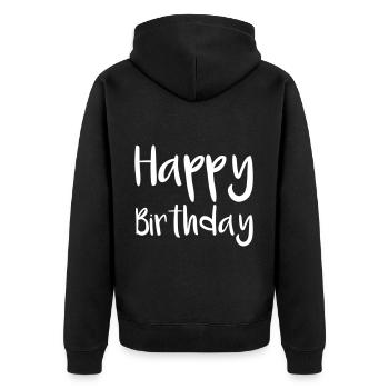 Cadeau d’anniversaire Félicitations - Veste à capuche bio Premium Unisexe - noir - Dos - Nico (187cm)