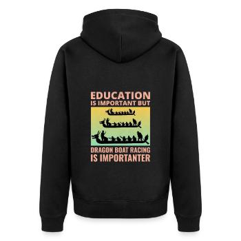 Drachenboot Racing Crew Paddlers Wassersport - Unisex Premium Bio Zip Hoodie - Schwarz - Hinten - Nico (187cm)
