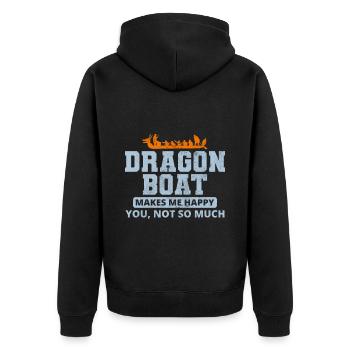 Drachenboot Racing Crew Paddlers Wassersport - Unisex Premium Bio Zip Hoodie - Schwarz - Hinten - Nico (187cm)