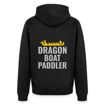 Drachenboot Racing Crew Paddlers Wassersport - Unisex Premium Bio Zip Hoodie - Schwarz - Hinten - Nico (187cm)