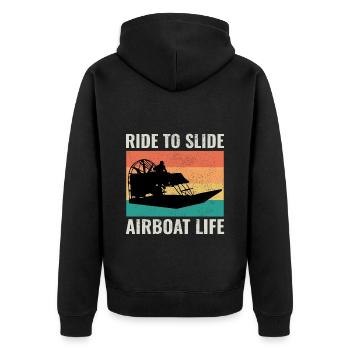 Airboat Fanboat Airboating Vintage Rétro - Veste à capuche bio Premium Unisexe - noir - Dos - Nico (187cm)