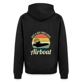 Airboat Fanboat Airboating Planeboat Bateau de marais - Veste à capuche bio Premium Unisexe - noir - Dos - Nico (187cm)