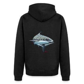 Grand requin blanc / requin - Veste à capuche bio Premium Unisexe - noir - Dos - Nico (187cm)