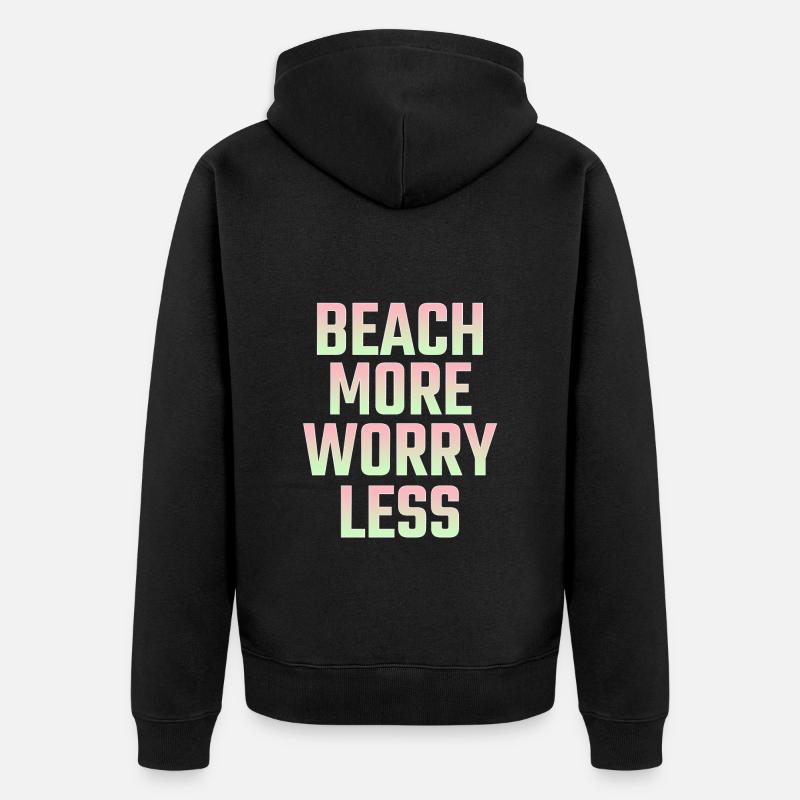 Strand Spruch - Unisex Premium Bio Zip Hoodie - Schwarz