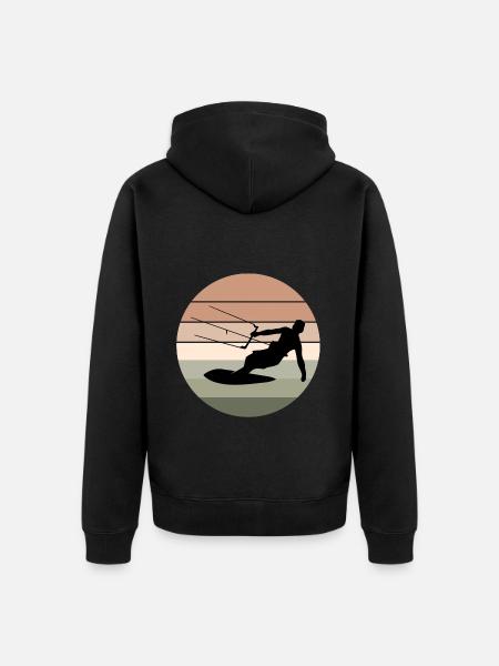 Kiteboarding Kiteboarder Kitesurfing Kitesurf - Unisex Premium Organic Zip Hoodie - black
