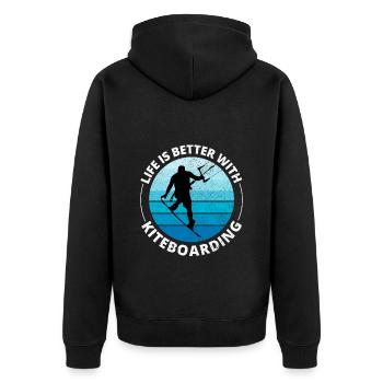 Kitesurfing Kitesurf Kiteboarding Kiteboarder - Veste à capuche bio Premium Unisexe - noir - Dos - Nico (187cm)