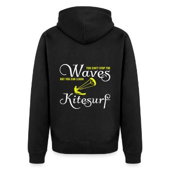Kitesurfen Kitesurfen Kiteboarding Kiteboarder - Unisex Premium Bio Zip Hoodie - Schwarz - Hinten - Nico (187cm)