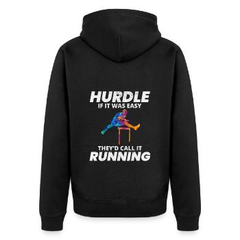 Hurdles Hurdling Hurdler Running Runner Athletes - Unisex Premium Organic Zip Hoodie - black - Back - Nico (187cm)