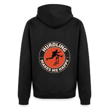 Hurdles Hurdling Hurdler Running Runner Athletes - Unisex Premium Organic Zip Hoodie - black - Back - Nico (187cm)