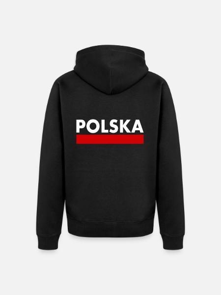 Polen - Premium økologisk unisex-hættejakke - sort