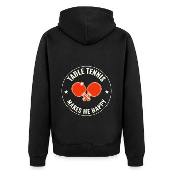Ping Pong Master Entraîneur de Tennis de Table Paddle Player - Veste à capuche bio Premium Unisexe - noir - Dos - Nico (187cm)