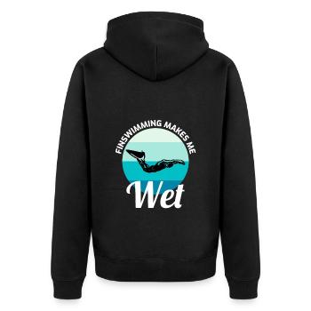 Finswimming Swimming Swimmer Swim Water Sport - Unisex Premium Organic Zip Hoodie - black - Back - Nico (187cm)