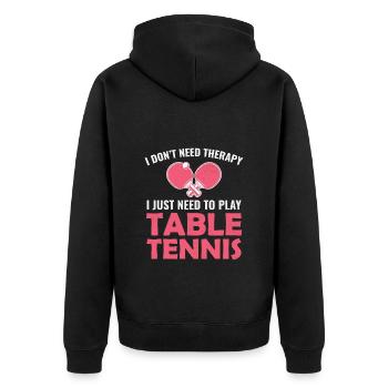 Ping Pong Master Entraîneur de Tennis de Table Paddle Player - Veste à capuche bio Premium Unisexe - noir - Dos - Nico (187cm)