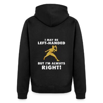 Ping Pong Master Table Tennis Coach Paddle Player - Unisex Premium Organic Zip Hoodie - black - Back - Nico (187cm)