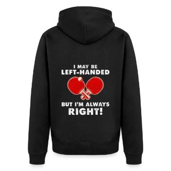 Ping Pong Master Table Tennis Coach Paddle Player - Unisex Premium Organic Zip Hoodie - black - Back - Nico (187cm)