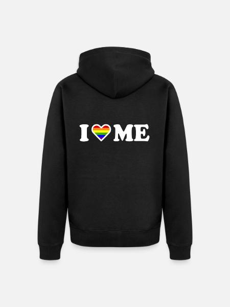 I love me - Unisex Premium Organic Zip Hoodie - black