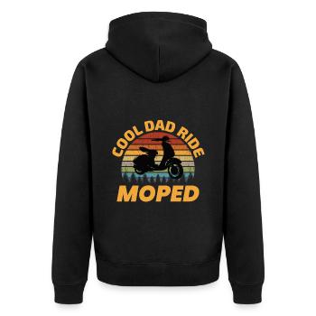 Scooter Rider Motorbike Moped Bike Dad Fathers day - Unisex Premium Organic Zip Hoodie - black - Back - Nico (187cm)