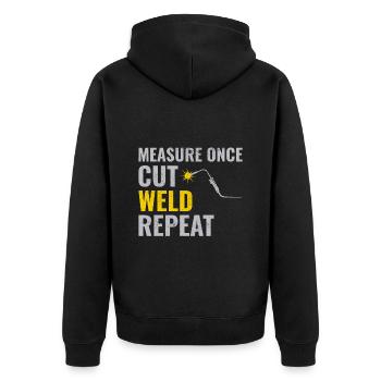 Welding Welder Metal Construction Ironworker - Unisex Premium Organic Zip Hoodie - black - Back - Nico (187cm)