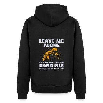 Weld Welding Welder Metal Construction Ironworker - Unisex Premium Organic Zip Hoodie - black - Back - Nico (187cm)