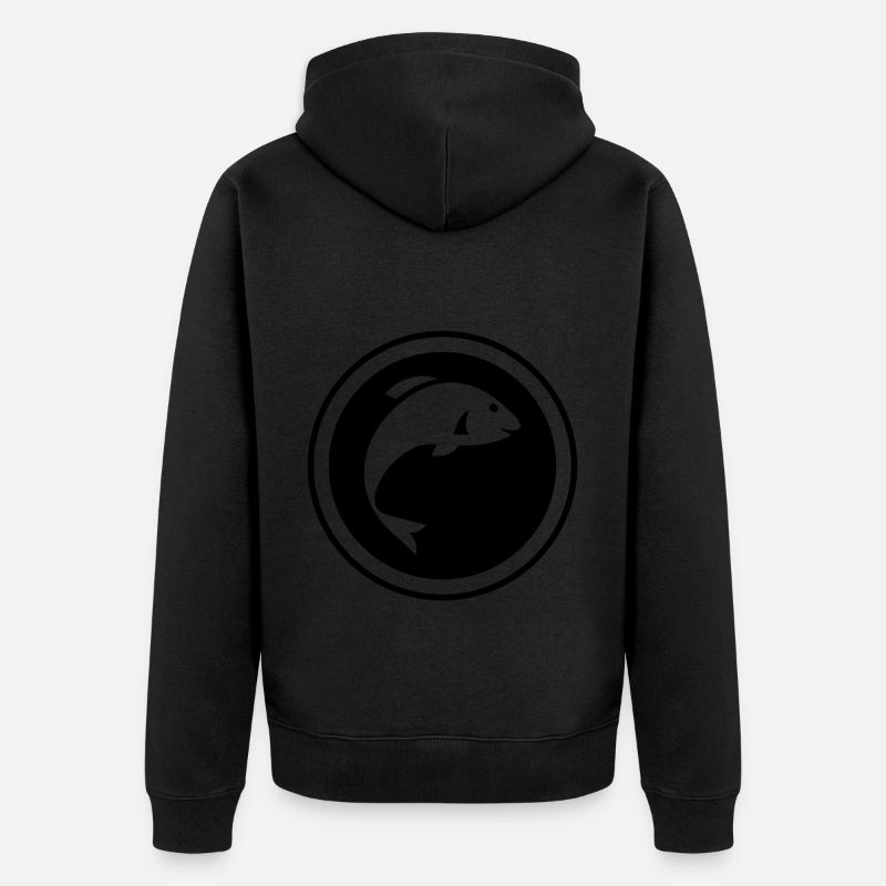 Symbole du poisson - Veste à capuche bio Premium Unisexe - noir