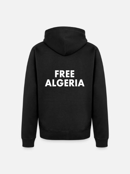 algeria - Unisex Premium Organic Zip Hoodie - black