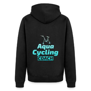 Aqua Cycling Swimming Pool Fitness Training Coach - Unisex Premium Organic Zip Hoodie - black - Back - Nico (187cm)