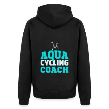 Aqua Cycling Swimming Pool Fitness Training Coach - Unisex Premium Organic Zip Hoodie - black - Back - Nico (187cm)