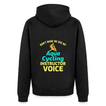 Aqua Radfahren Schwimmbad Fitness Training Lustig - Unisex Premium Bio Zip Hoodie - Schwarz - Hinten - Nico (187cm)