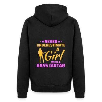 Basse Guitariste Musicien Musicien Bassiste Funny - Veste à capuche bio Premium Unisexe - noir - Dos - Nico (187cm)