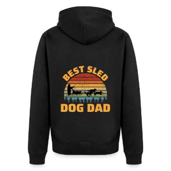 Husky Schlitten Schlitten Hunderennen Alaskan Racers Vater - Unisex Premium Bio Zip Hoodie - Schwarz - Hinten - Nico (187cm)
