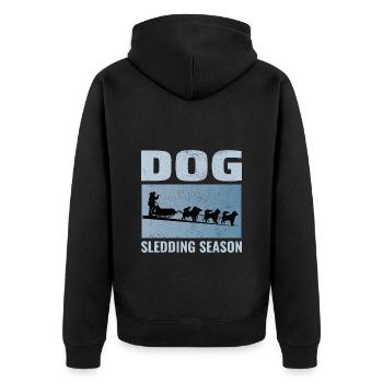 Husky Schlitten Hunderennen Alaskan Racers - Unisex Premium Bio Zip Hoodie - Schwarz - Hinten - Nico (187cm)