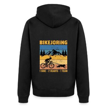 Bikejoring DogScooting Dog Sport Bike Bicycle Ride - Veste à capuche bio Premium Unisexe - noir - Dos - Nico (187cm)