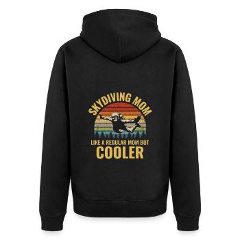 Fallschirmspringen Fallschirmspringer Fallschirmspringer Mama - Unisex Premium Bio Zip Hoodie - Schwarz - Hinten - Nico (187cm)