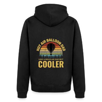 Heißluftballonfahrt Trichter Ballon Vater Ballonfahrer - Unisex Premium Bio Zip Hoodie - Schwarz - Hinten - Nico (187cm)