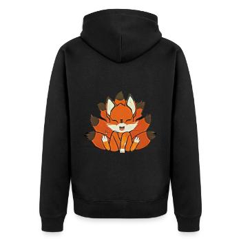 Manga Kitsune Renard Anime Kumiho Masque Manga Otaku - Veste à capuche bio Premium Unisexe - noir - Dos - Nico (187cm)