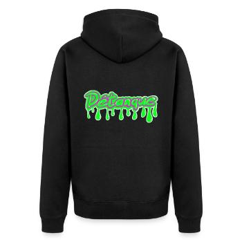 Petanque Pétanque Boule Boccia - Unisex Premium Bio Zip Hoodie - Schwarz - Hinten - Nico (187cm)