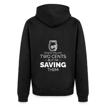 Münzsammler Sammler Numismatischer Numismatiker - Unisex Premium Bio Zip Hoodie - Schwarz - Hinten - Nico (187cm)